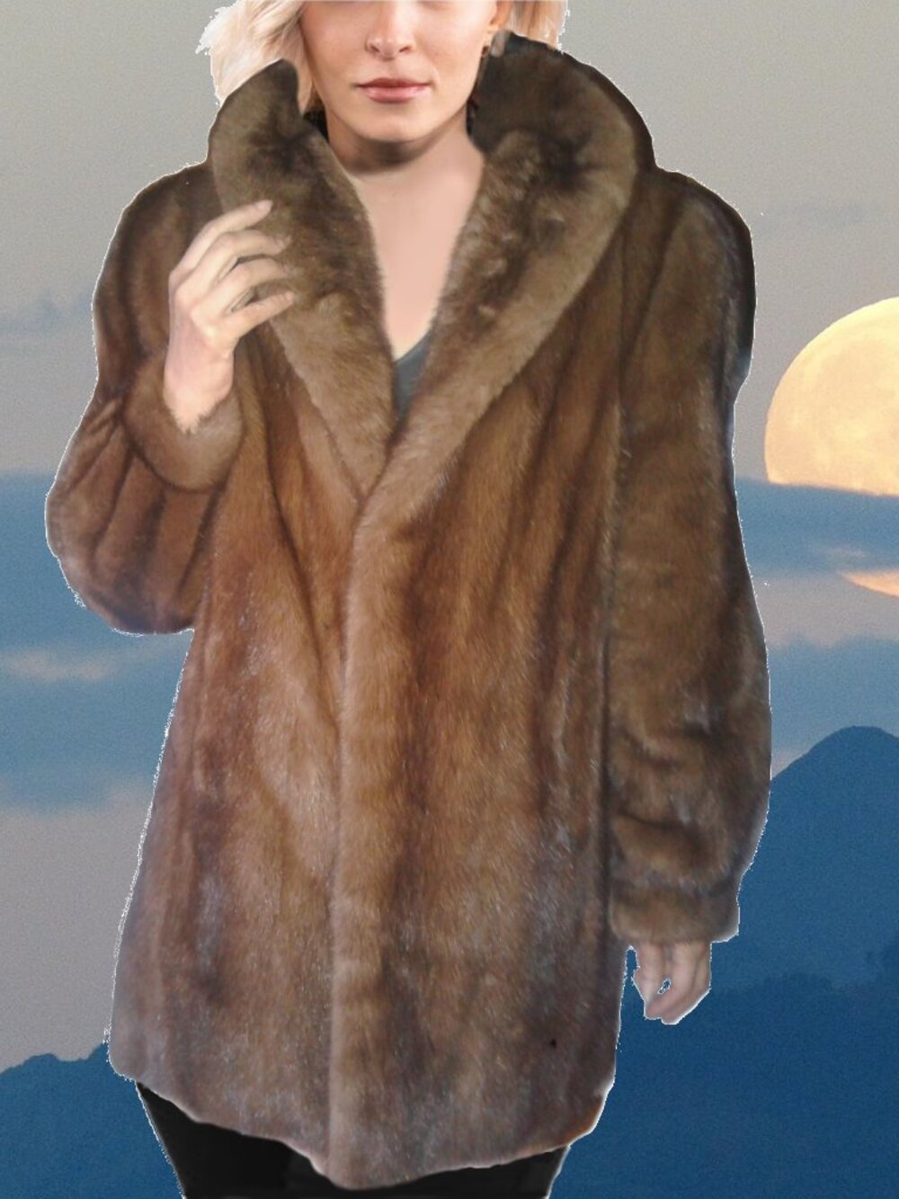 Pappas Genuine Mink Fur Coat